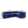 4 Seater Right Hand Facing Corner Modular Sofa in Navy Blue Velvet - Hendrix