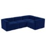 4 Seater Right Hand Facing Corner Modular Sofa in Navy Blue Velvet - Hendrix