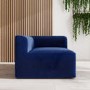 4 Seater Left Hand Facing Corner Modular Sofa in Navy Blue Velvet - Hendrix