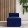 4 Seater Left Hand Facing Corner Modular Sofa in Navy Blue Velvet - Hendrix