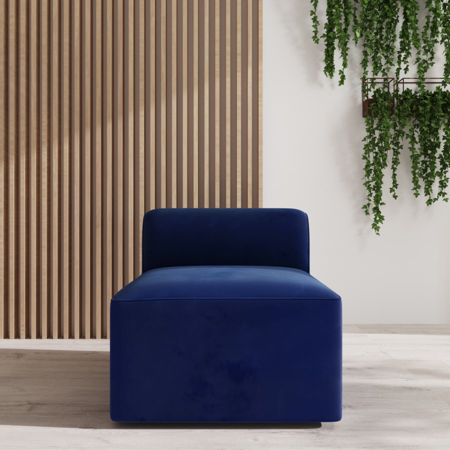4 Seater Left Hand Facing Corner Modular Sofa in Navy Blue Velvet - Hendrix