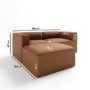 3 Seater Left Hand Facing L Shaped Modular Sofa in Tan Faux Leather - Hendrix