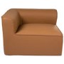 3 Seater Left Hand Facing L Shaped Modular Sofa in Tan Faux Leather - Hendrix
