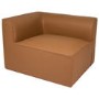 3 Seater Left Hand Facing L Shaped Modular Sofa in Tan Faux Leather - Hendrix