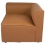 3 Seater Left Hand Facing L Shaped Modular Sofa in Tan Faux Leather - Hendrix