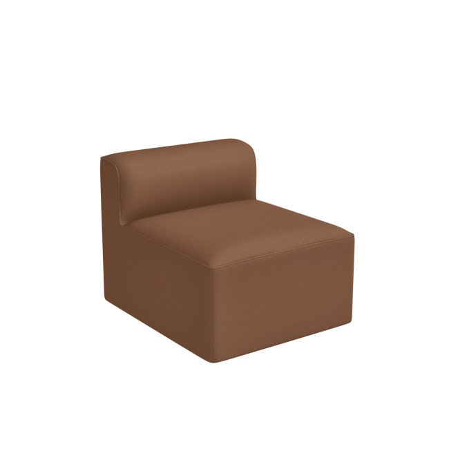 Tan Faux Leather Corner Sofa - Seats 3 - Hendrix