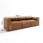 Tan Faux Leather 4 Seater Modular Sofa - Hendrix