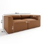 Tan Faux Leather 3 Seater Modular Sofa - Hendrix