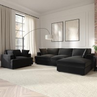 Right Hand Corner Sofa and Love Seat Set in Grey Velvet - August