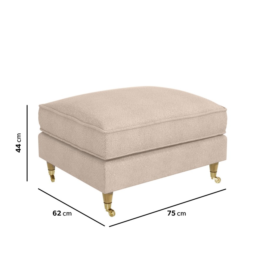Beige Fabric Armchair and Footstool - Payton