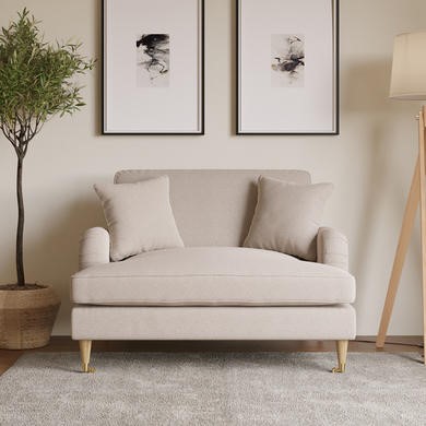 Grey Tartan Fabric High Back Armchair - Rupert - Furniture123