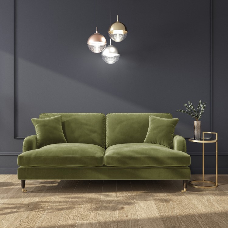 Olive Green Velvet Sofa Set - Payton