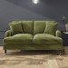 Olive Green Velvet 2 Seater Sofa - Payton