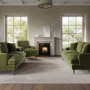 Olive Green Velvet 3 Piece Sofa Set - Payton