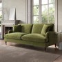 Olive Green Velvet 3 Piece Sofa Set - Payton