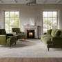 Olive Green Velvet 3 Piece Sofa Set - Payton