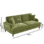 Olive Green Velvet 3 Piece Sofa Set - Payton