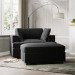 Charcoal Velvet Love Seat and Footstool Set - August 