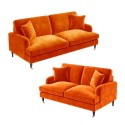 BUN/SOF174/85917 Orange Velvet Sofa Set - Payton