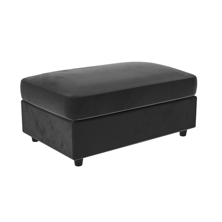 Large Dark Grey Velvet Footstool - August