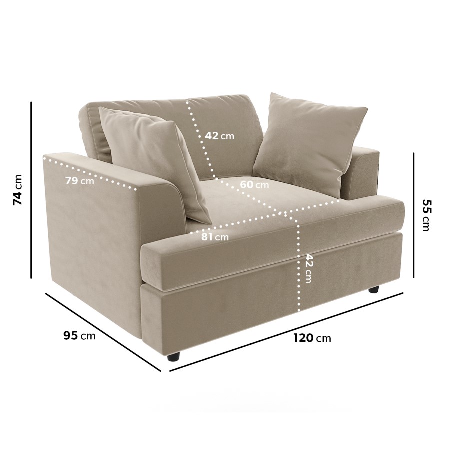 Mink Velvet Right Hand Corner Sofa and Love Seat Set - August