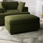 Right Hand Chaise Corner Sofa and Footstool Set in Green Velvet - August