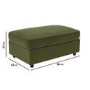 Right Hand Chaise Corner Sofa and Footstool Set in Green Velvet - August