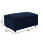 Right Hand Chaise Corner Sofa and Footstool Set in Navy Velvet- August
