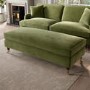 Olive Green Velvet 4 Seater Right Hand Corner Sofa and Long Footstool Set - Payton