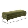 Olive Green Velvet 4 Seater Right Hand Corner Sofa and Long Footstool Set - Payton