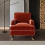 Burnt Orange Velvet 3 Seater Sofa - Payton