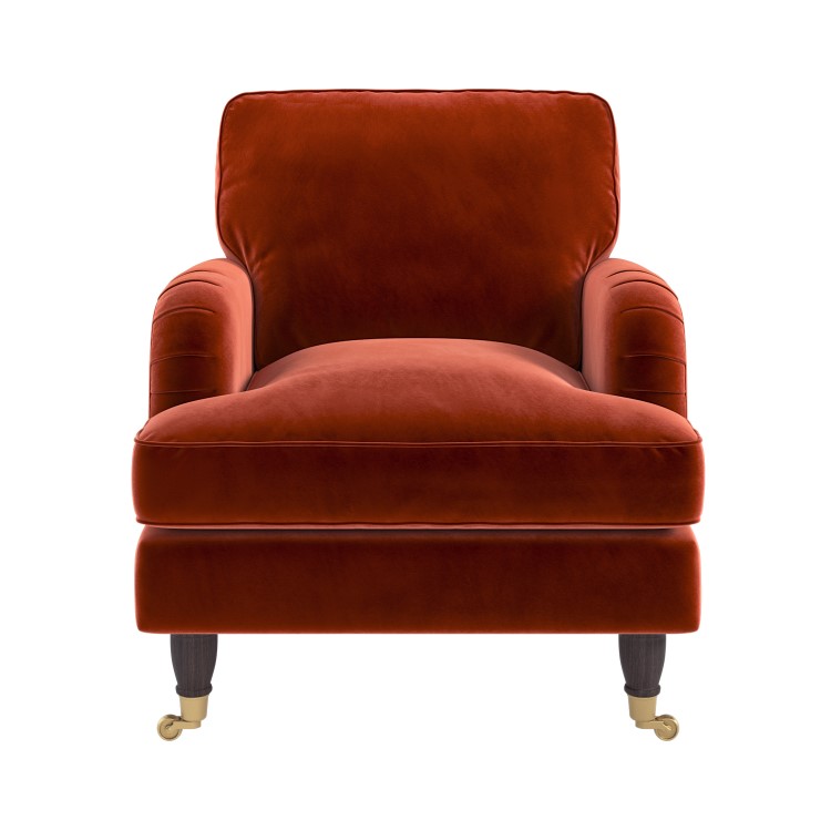 Burnt Orange Velvet Armchair - Payton