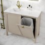 1000mm Beige Freestanding Vanity Unit with Basin and Laundry Basket - Sofia