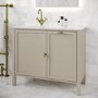 1000mm Beige Freestanding Vanity Unit with Basin and Laundry Basket - Sofia