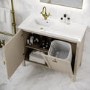 1000mm Beige Freestanding Vanity Unit with Basin and Laundry Basket - Sofia