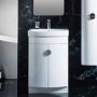 600mm White Freestanding Vanity Unit with Basin - Elm