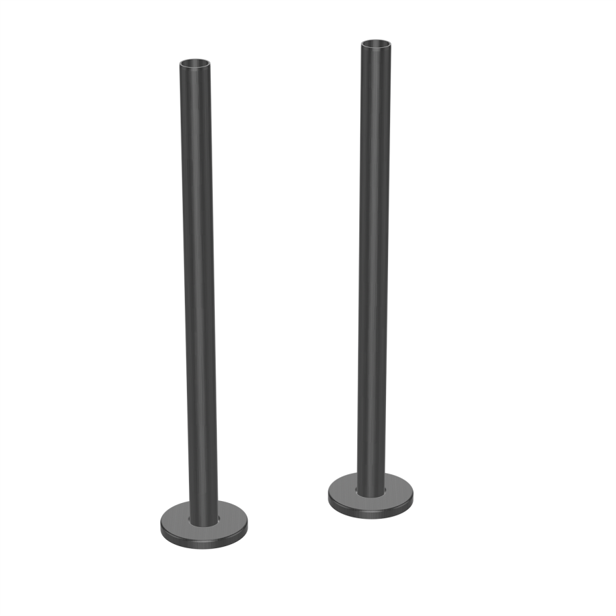 Gunmetal Grey Towel Radiator 800 x 500mm with Pipe Kit and Straight Valves - Sonoran