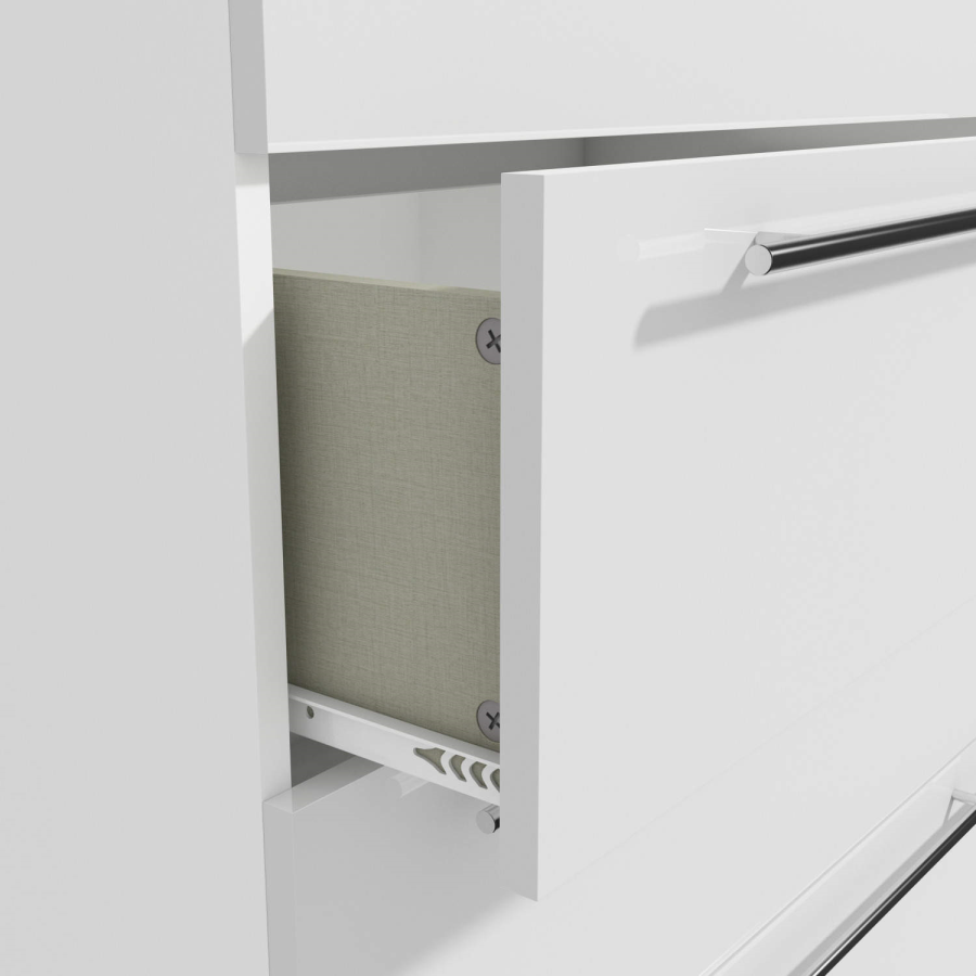 GRADE A1 - Space White High Gloss Chest of Drawers with 4 Drawers