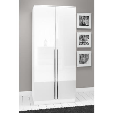 Space White High Gloss 2 Door Wardrobe