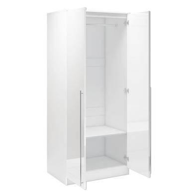 Space White High Gloss 2 Door Wardrobe