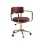 Burgundy Faux Leather Swivel Bedroom Chair - Soren
