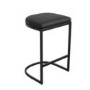 Set of 3 Black Faux Leather Kitchen Stool - 66cm - Stella