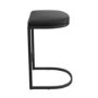 Set of 3 Black Faux Leather Kitchen Stool - 66cm - Stella