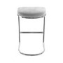 Set of 3 Grey Velvet Kitchen Stools - 66cm - Stella