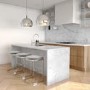 Set of 3 Grey Velvet Kitchen Stools - 66cm - Stella