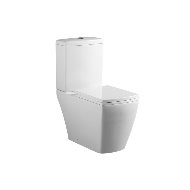 Square Close Coupled Toilet with Soft Close Seat