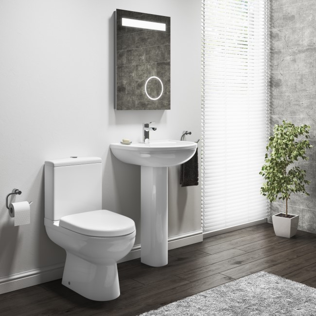 Modern Curved Toilet & Basin Bathroom Suite