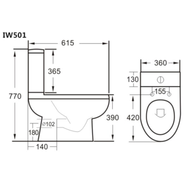 Modern Curved Toilet & Basin Bathroom Suite