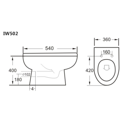 Back to Wall Toilet with Soft Close Seat