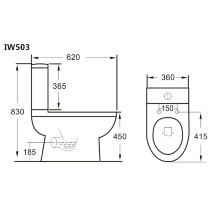 Comfort Height Close Coupled Toilet with Soft Close Seat